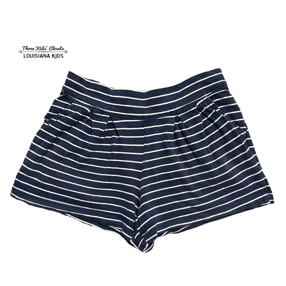 Navy 3T Striped Cotton Pull On Shorts